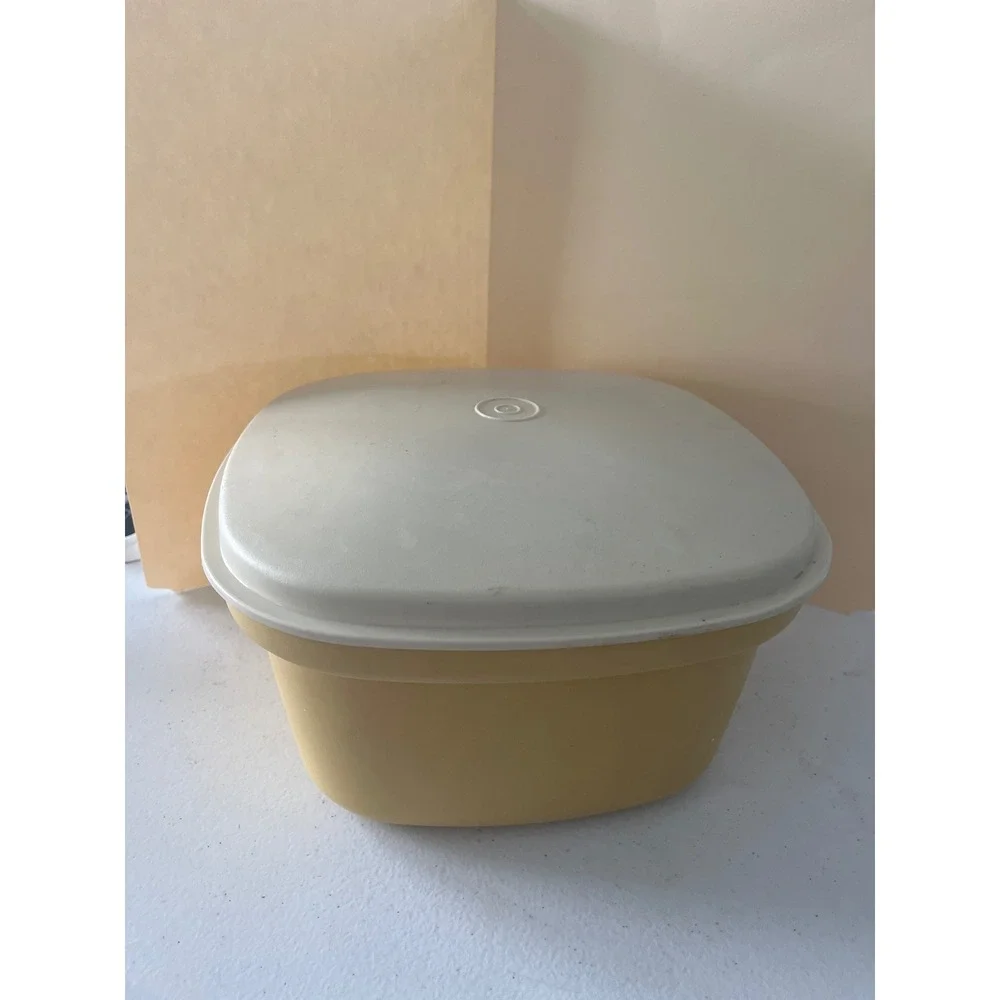 Vintage Tupperware Multi Server 887-13 Harvest Gold Almond 3 Piece Steamer Set